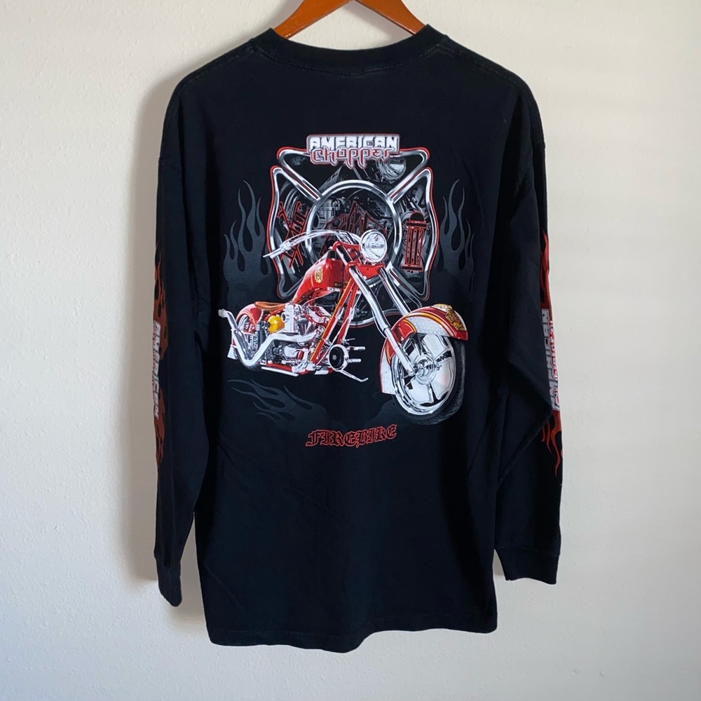 Vintage American Chopper Long Sleeve Biker Tee Large